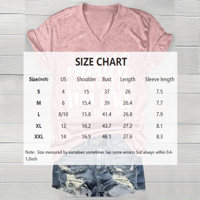 Caelis Text Print V-Neck Tee