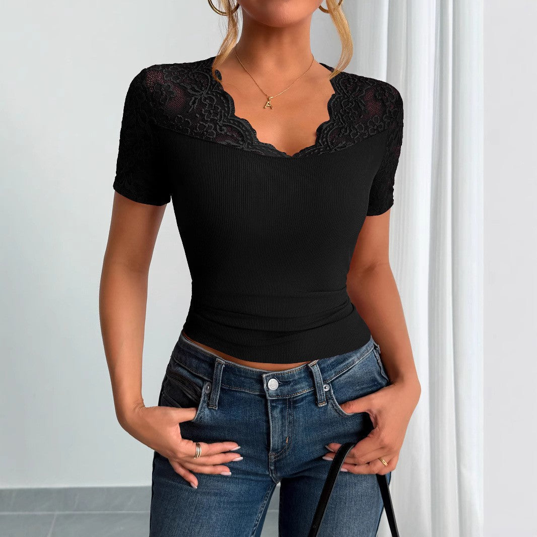 Elyra Lace Trim Blouse