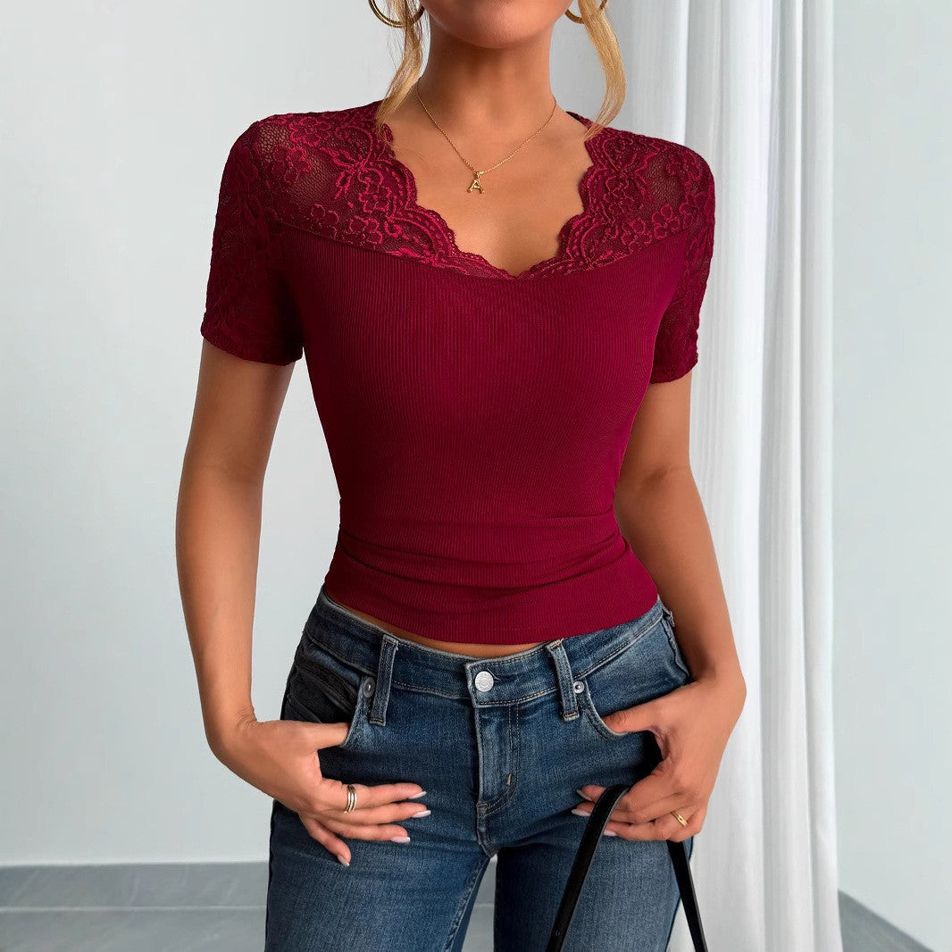 Elyra Lace Trim Blouse