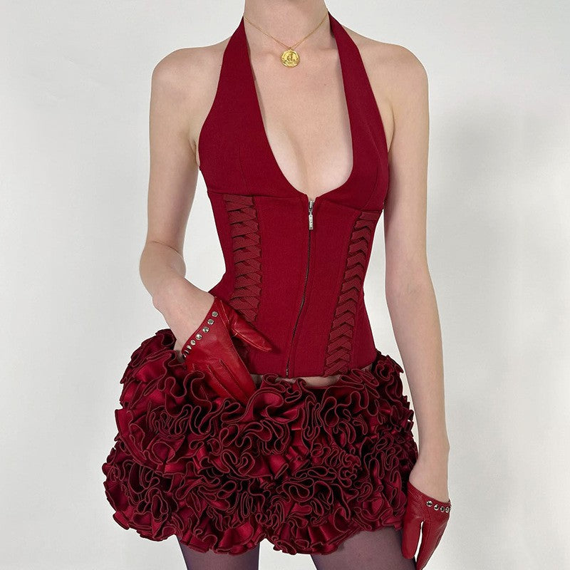Selyra Lace-Up Halter Top