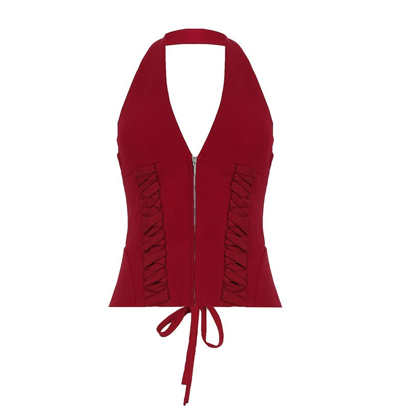 Selyra Lace-Up Halter Top
